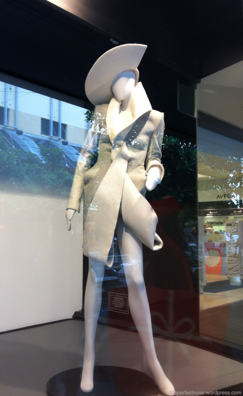 Myer window with Dion Lee's Woolmark submissions